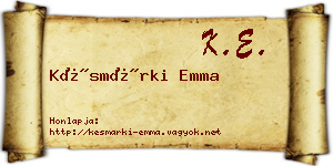 Késmárki Emma névjegykártya