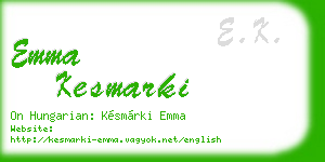 emma kesmarki business card